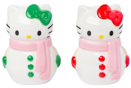Silver Buffalo Hello Kitty Holiday Kitty Snowman Ceramic Salt and Pepper Shaker