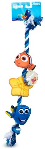 Disney for Pets Pixar’s Finding Nemo Rope Toy for Dogs, Squeak and Crinkle Pixar Dog Toys | Dory & Nemo Fun Tug Style Dog Toy, 15 Inch