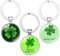 FIMWOLZ 3pcs Porte-Clés Trèfle à Quatre Feuilles Porte-Clés de Trèfle Porte-Bonheur Porte-Clés Bonne Chance en Acier Inoxydable Porte-Clés Trèfle de Bénédiction Cadeau pour Amis Famille