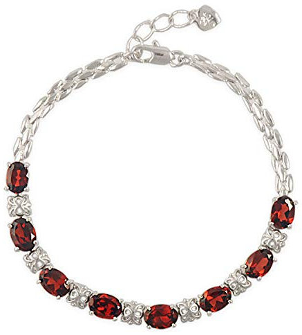 Natürlicher Granat Damen 925 Silber Armband Armreif