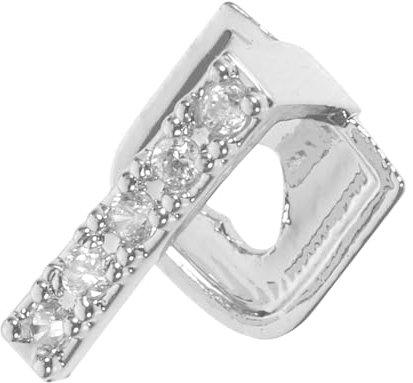 Vaguelly Einzelzahngrill Hip Hop Zähne Aus Metall Mit Strassbesetztem Design Silberfarbener Zahn Schmuck Für Cosplay Partys Und Rapper Zubehör