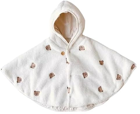 SWZEC Petit Vadrouilleur Manteau Cape Polaire Porte-Bébé (Ours,Taille Unique 77 * 58cm)