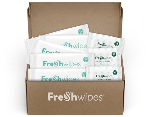FreshWipes Antibacterial Body & Intimate Wipes Bundle - 5 Packs Unscented Body Wipes & 3 Packs Intimate Wipes - Biodegradable Wet Wipes - Dermatologically Tested, Suitable for Elderly & Disabled