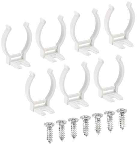 TOP-VIGOR 10Pcs T8 U Clips Holder Bracket Fluorescent Tube Light Fixture Plastic Pipe End Clamps Base with Screws for LED Bulbs Ceiling Lamp to Prevent Sagging, White