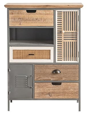 Retro-Sideboard aus Massivholz, Aufbewahrungsschrank, Eisen, Beistellschrank, Vitrine für B&B Bar Dekor