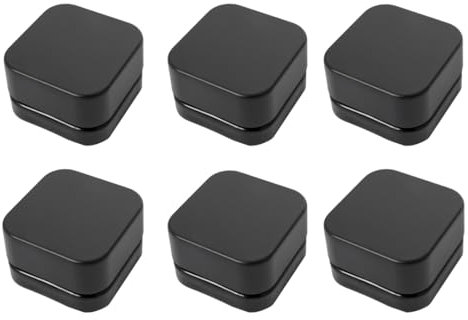Bubatzilla - 5ml Konzentrat Behälter Glas Rechteckig - Sicherheitsverschluss - Luftdicht - für Rosin, Wachse, Cremes. (6 Stück Schwarz)