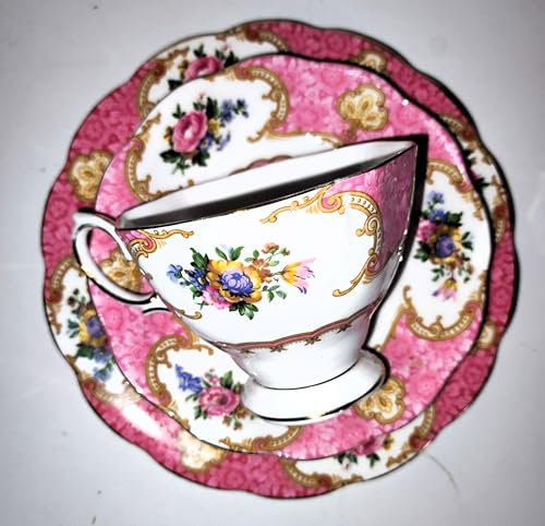 Tazza da collezione/Royal Albert / lady carlyle / 1 tazza – 1 piattino – 1 piatto da torta/piatto piccolo!! / Originale/Bone China
