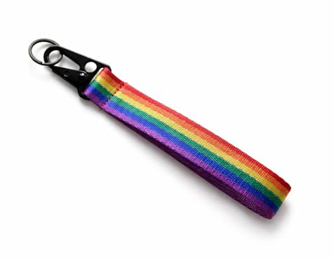 Patch Force - Schlüsselband Regenbogen - Schlüsselanhänger mit Karabiner/Haken - Als Anhänger, Zubehör, Geschenk, Accessoire für Tasche oder Rucksack - Keychain, rainbow, LGBTQIA+