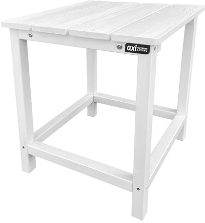 AXI Tess Beistelltisch aus Holz in Weiß | Kleiner Tisch für Garten, Balkon, Terrasse | Couchtisch/Gartentisch 40,5 x 40,5 x 46 cm
