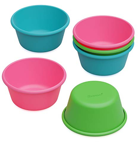 Bakerpan Silicone Jumbo Muffin Cups for Baking, Smooth Large Air Fryer Muffin Cups, 3 1/2 Inch Muffin Baking Cups, Jumbo Cupcake Liners - Set of 6