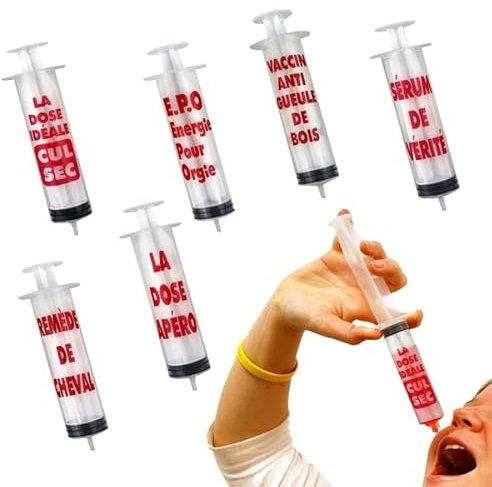 Verres à shot seringues (lot de 6) - shooter originale