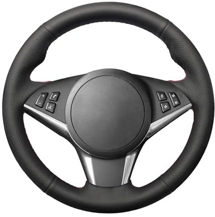 MEWANT Lenkradbezug für E60 M5 E63 E64 Cabrio M6 DIY Hand Nähen Kunstleder Auto Lenkradbezüge Wrap