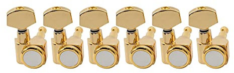 Musiclily Pro 6-in-line 2-pin Locking Mechaniken Set für Fender Strat/Tele Style E-Gitarre, Gold