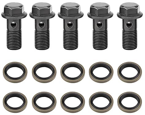 Hohlschraube, Fydun 5 Stücke Motorrad Hohlschrauben & Unterlegscheiben für Bremssattel Hauptbremszylinder M10 x1,25/M10 * 1,0mm(M10×1.25mm)