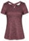 Sykooria Sportshirt Damen Kurzarm Fitness T-Shirt Atmungsaktiv Funktionsshirt Laufshirt Rundhals Leicht Tshirt Gym Oberteile Top Regular Fit, Weinrot XL