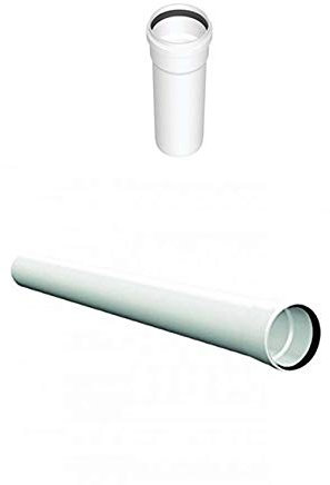 Tubo in alluminio bianco canna fumaria scarico caldaia diam. 80 mm X 1 mt metro con guarnizione