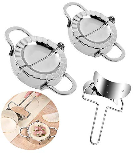 Guanici Fabricant de boulettes Forme de boulette Moule à raviolis en acier inoxydable Outil à pâtisserie coupe-ravioli pour la pâte tampon emporte-pièce pâtisserie gadgets de cuisine faire 3 styles