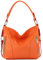 modamoda de T202 Damen Leder Henkeltasche Schultertasche handmade in Italy, Farbe:Orange