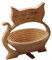 Klappkorb Obstkorb, Holz aus Katze-Design, natürlich braun Untersetzer Schneidebrett Obsthalter, Obstschale, Obstständer, Faltkorb, Bananenständer, Dekoschale,cat