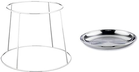 LACOR 14100 Supporto Per Vassoio In Acciaio Inox & Vassoio Per Frutti Di Mare Inox Garinox 28 Cm, Argento