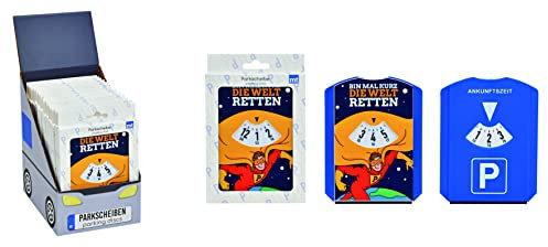 Parkscheibe mit Eiskratzer,Wasserabzieher aus Kunststoff bin mal kurz die Welt retten