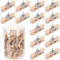 SANNIX 100Pcs Wooden Push Pin Clips with Thumb Tacks for Bulletin Board, Cork Board Decorations, School Office Crafts, Photo Calendar Crafts, Arts Projects, Photo Supplies