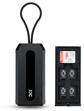 JJC 18 Steckplätze Speicherkarten-Halter für 6 SD-SDXC-SDHC-Karten und 12 Micro-SDXC-SDHC-TF-Karten, kompakt, tragbar, staubabweisend, Schwarz
