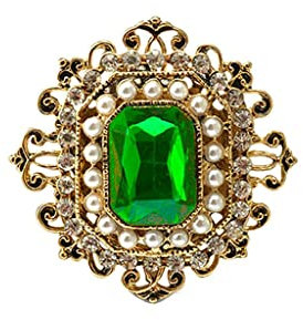 harayaa Brosche mit Rubin Smaragden Brosche Lady Gift Accessoire 3 Farben, Grün