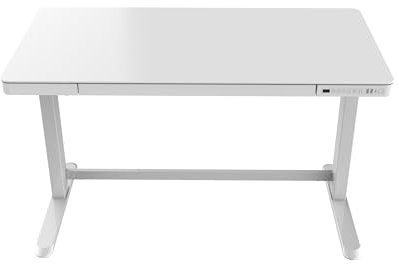 Sigma Schreibtisch ET118, elektrische Höhenverstellung, mit Schubladen, integrierte Ausgangsanschlüsse (2 Micro USB und 1 Typ-C), weiß