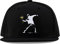 Maikomanija Banksy Street Art Graffiti Blumenüberwurf Baumwolle Flaches Visier Fullcap Baseball Cap Trucker Hat Unisex Sport Atmungsaktiv, Schwarz , One size