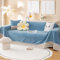 WYJHNLBEDC Hundedecke Wasserdicht Sofa/Couch überzug/überwurfdecke, Sofaschutz Hund/Katze Kratzschutz, wasserdichte Decke für Sofa 1/2/3 Sitzer L/U Form und Ecksofa (Blau, 200x230cm)