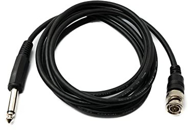 System-S Audio Kabel 180 cm 6.35 mm Klinke Stecker zu BNC Buchse AUX Adapter in Schwarz