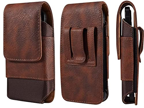Vertikal Handy Gürteltasche mit Clip Männer, Handy Gürtel Tasche Leder, 7.2 Universal Smartphone Geldbörse mit Gürtelschlaufe Telefon Hüfttaschen Handyholster mit Kartenhalter Fanny Pack Brieftasche