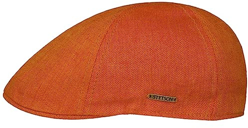 Stetson Texas Descott Schirmmütze Fischgrat UV Schutz 40 Made in EU Herren Frühling Sommer orange 55 cm