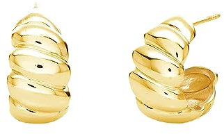 Oak&Luna – klassische/kleine Designer-Creolen – Sterlingsilber 0,925 Gold Vermeil – zierlicher Schmuck für Weihnachten, Muttertag, Geburtstag – Geschenk für sie, Frauen, Sterling Silber, Kein