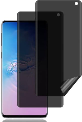 Sichtschutz Schutzfolie für Samsung Galaxy S10 4G [2 Stück], Privacy Schutzfolie, Sichtschutzfolie, Fingerabdruck-ID-Kompatibel, Kratzfest, Blasenfrei, Anti-Spy TPU Displayschutzfoli für Galaxy S10 4G