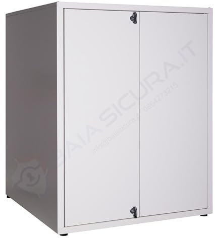 BAIA SICURA Coprilavatrice Copriasciugatrice in Lamiera Zincata e Preverniciata Antiruggine Per Esterno (95 H x 70 L x 70 P Cm, Bianco)