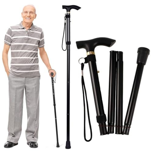 Canne de Marche Pliante,Canne Pliable,Bâton de Marche Pliable,Canne pour Marcher Aluminium,Canne Pliante et Réglable pour Marcher,Canne Pliante et Réglable,Canne Pliable pour Homme Femme