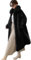 Wvapzxx Große Pelzkragen Faux Pelz Mantel Frauen Winter Revers Lange Plüsch Mantel Dropped Ärmel Flauschige Jacke Mäntel, schwarze Pelzjacke, 50