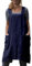 Hawholm Japanische Schürze, Kittel, Baumwolle, Schürze mit Taschen, Übergröße, Schürzen für Damen, Marineblau, XXX-Large