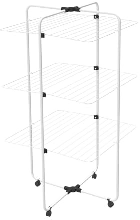 Vileda Adapto 3 | Turmwäscheständer mit 3 Ebenen | modulares Gelenk | leicht zu bewegen | für Innen und Außen | klappbar