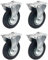 ACAN Tradineur - Pack de 4 ruedas fijas para muebles, 4 pulgadas, hierro y goma, incluyen placa de montaje, rueda de transporte para carritos, mesas, industrial, Ø 100 mm