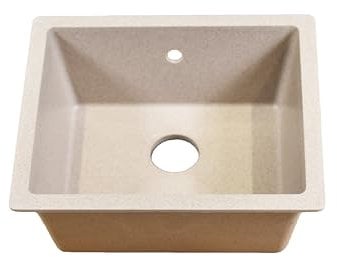 Einkammer-Spüle beige, Aufsteckbar, 53 x 46 cm, Quarz