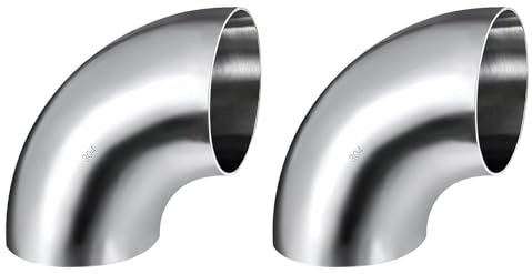 Krtopo 2 PCS Auspuffbogen 90 Grad Rohr Edelstahl Dorn Biegung Dornbogen für Auto Modifizierte Auspuffbogen Rohr, Treppe Handlauf (4'' 102mm)