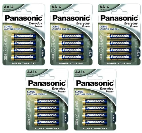 PANASONIC Everyday Power Silver AA-LR6 1,5 V Alkaline-Batterien, 5 Packungen mit je 4 Stück