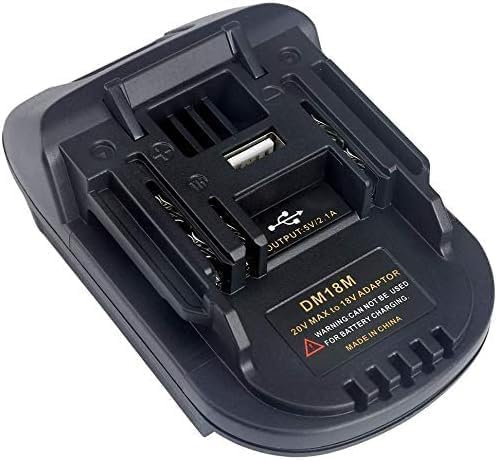 EID Batterieadapter passend für Makita 18V, Dewalt 18V/20V und Milwaukee M18 18V Akku, ersetzt BL1830, BL1840, BL1850 mit USB-Anschluss (nur Adapter)