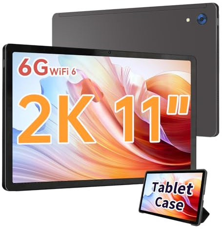HotLight 2K Tablet 11 Zoll Octa-Cores Prozessor, 2000 x 1200 IPS, 10 GB RAM+128 GB ROM (TF 1 T), 5 MP + 13 MP, Android 13 Tablet, Geteilter Bildschirm, 6800 mAh, BT5.0, Widevine L1, mit Hülle (Grau)