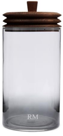 Riviera Maison Vorratsbehälter Transparent, Vorratsgläser Clerical Glas mit Deckel, Küchen Vorratsdose - RM Harmonica Dekorativer Vorratstopf - Glas, Holz - (ØxH) 15x31.5