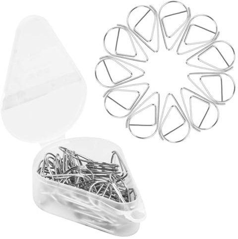 50er Pack Dauerhafte Büroklammer, Vielseitige Papierklammern in Wassertropfenform, Briefklammern 25mm, Ideal für Büro/Studium, Foto, Papier, Buch, Memo, Karte, Poster und Briefkopf (Silber)