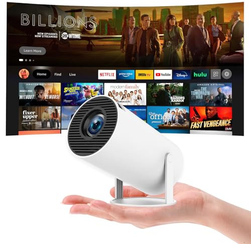 Mini Projector 4k Full HD 1080P, 160 ANSI Lumen 4K Portable Projector Dual Band Wifi6/BT5.0, Mobile Phone Projector 180°Rotatable and Auto Keystone with Android and IOS 11.0